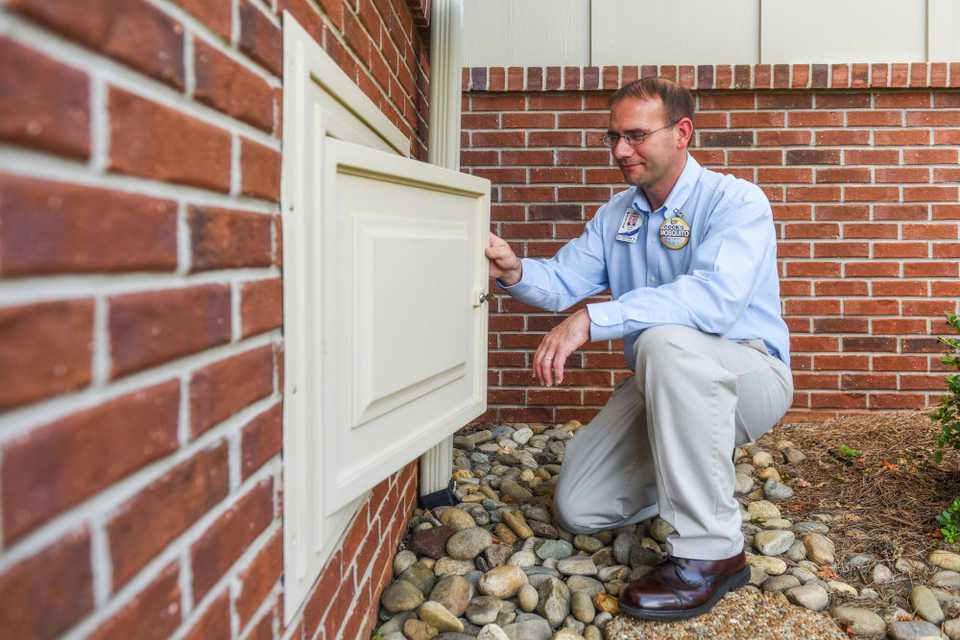 Professional crawl space door insulation